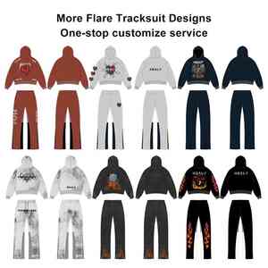 Custom Streetwear Chándal de alta calidad Flare Sweat Pants Blank Unisex Hoodie para hombres - Product Image 5