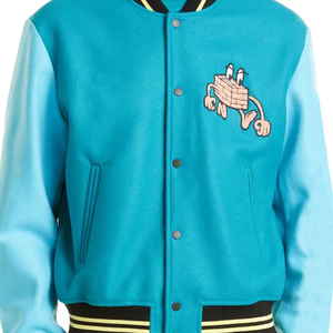 Veste de baseball universitaire pour homme personnalisée avec manches en laine, tissu en toile, col montant, style streetwear - Product Image 6