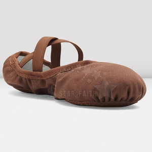 Zapatillas de Ballet Suaves para Niñas, Parte Superior de Lona, Suela de Cuero Genuino, Antideslizantes, Transpirables, Ligeras, con Soporte de Seguridad, Fáciles de Poner y Quitar - Product Image 3