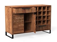 Buffet moderne à 2 portes en bois d'acacia clair Sydney pour salle à manger et chambre