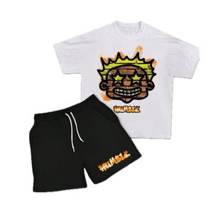 ชุดสองชิ้นสำหรับผู้ชายกางเกงขาสั้นพิมพ์ลายตัวอักษรเอวยางยืดพิมพ์ลายกราฟิกสำหรับสตรีท - Product Image 5