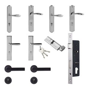 Hiện Đại Màu Đen 3085 Lỗ mộng khóa thương mại cửa hàng ngón tay cái lần lượt 35-45mm cửa SS304 72h phun muối - Product Image 1