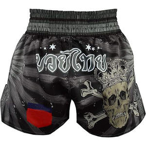 Mejor calidad Diseño personalizado impreso Kick Boxing Muay Thai Short Fighting shorts muaythai shorts transpirable secado rápido con OEM - Product Image 5