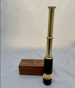 Telescopio de Estilo Vintage con Efecto Cuero en Caja de Madera y Latón, Soporte Hecho a Mano, Telescopio de Latón, el Mejor Artículo para Regalo - Product Image 2