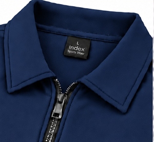 Polo de Manga Corta Azul Marino para Hombre, con Cierre, Logotipo Bordado, Tejido de Punto de Secado Rápido, Estilo Deportivo - Product Image 5