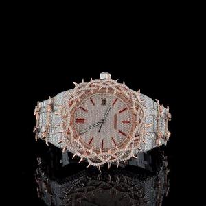 Top Quality Luxury Rose Gold Iced Out <b>Diamond</b> <b>Watch</b> for Men Hip Hop Bling Wristwatch Available at Factory Price - Product Image 1