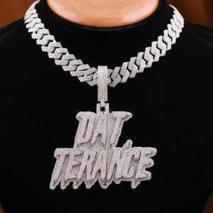 Moissanite personalizado DAT TERANCE diamante colgante 925 plata esterlina personalizado completo helado estilo Hip hop colgante para hombres - Product Image 2