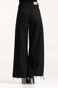 กางเกงยีนส์ขาดสำหรับผู้หญิงสีดำสำหรับผู้หญิงกางเกงยีนส์แบบตะวันตก - Product Image 5