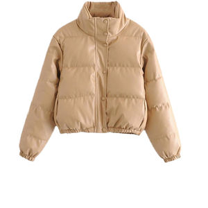 Winter Fashion Solid Quilted Standing Collar Loose Fleece <b>Jacket</b> For <b>Women</b> Premium Warm Stylish Casual Oversized Streetwear - Product Image 2