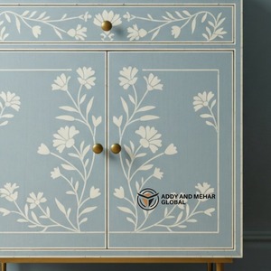 Mueble de Salón con Incrustaciones de Hueso de Alta Calidad, Ecológico y Hermoso, con Detalles Florales, para Interiores Modernos y Contemporáneos, Disponible - Product Image 4