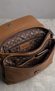 Bolso bandolera TAN para mujer con cierre de solapa de piel de vaca, mini bolso de moda para mujer - Product Image 4