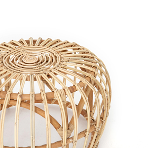 Tabouret en rotin naturel tissé à la main siège ottoman rond en osier meubles Boho Accent en bambou pour salon chambre décor à la maison - Product Image 3