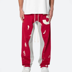 Pantalon de survêtement évasé Hip Hop Streetwear pour hommes | Joggers empilés sérigraphiés | Pantalon en éponge française 100% coton - Product Image 1