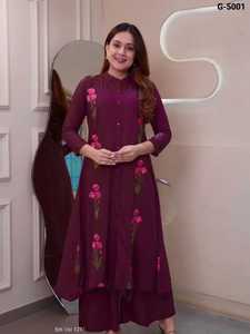 Ropa Étnica India de Algodón Reyon con Bordado, Kurtis Listos para Usar con Conjunto de Plazzo para Vestir Casual y Festivo - Product Image 5