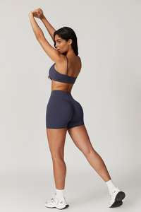 Sujetador deportivo Zoe azul marino de alta demanda, correas finas elásticas de 4 vías, transpirable, de secado rápido y de alto impacto, Sujetador deportivo para gimnasio y Fitness para mujer - Product Image 5