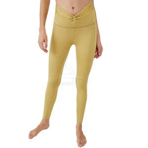 Estilo de moda Mujeres Yoga Legging Cintura elástica Sólido Alta calidad Spandex/Poliéster Transpirable Precio al por mayor Hecho en Pakistán - Product Image 1