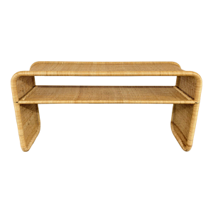 Table console rectangulaire noire Table console de luxe Meubles de salon Table console en rotin tissé à la main de l'usine du Vietnam - Product Image 2