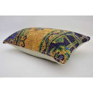 Multicolor Vintage Floral Kantha Patchwork Wool <b>Pillow</b> 12x20 Inches Soft Fabric for Home or <b>Sofa</b> Use - Product Image 5