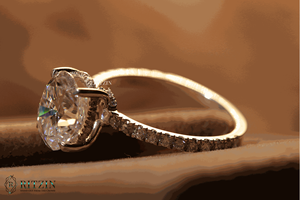 Anillo de compromiso estilo halo oculto diamante corte ovalado para mujer - Product Image 4