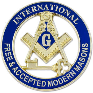Emblema automático masónico redondo de masones modernos aceptados - Product Image 1