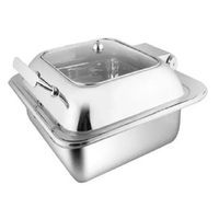 Prasmanan Finishing Terbaik Set Makanan Penghangat Penghangat Stainless Steel Warna Emas Hidangan Chafying Prasmanan Katering Produk Baru