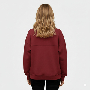 Sweat-shirt à col montant long et ample en peluche chaude, en polaire épaisse et douce, pour femmes, automne-hiver, coupe décontractée, style décontracté quotidien, style streetwear - Product Image 2