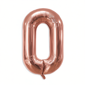 Palloncini Numero Party Love Oro Rosa 45cm Numero 0 Confezione da 12 Pezzi - Product Image 2