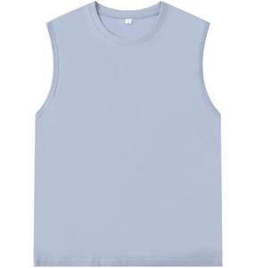 Haute qualité hommes Singlet sans manches solides gilets Fitness Gym t-shirt respirant coton hommes débardeurs - Product Image 3