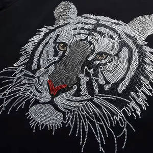 Verano manga corta tejido 100% algodón Hombre High Street estilo Rhinestone camiseta alta calidad al por mayor secado rápido transpirable - Product Image 2