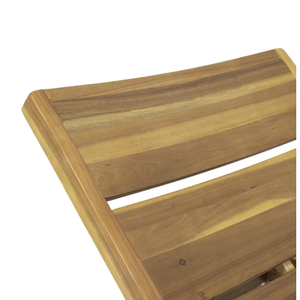 Silla de exterior hecha de madera de teca maciza de tamaño largo, adecuada para jardín o playa. - Product Image 5
