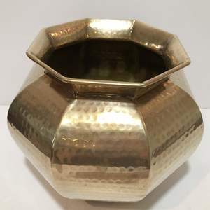 Jardinière de fleurs Pot de fleurs de jardin en métal martelé Design fleurs de jardin décoration jardinières luxueuses en finition or - Product Image 2