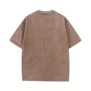 เซตเสื้อยืดลำลองสำหรับผู้ชายและผู้หญิงลายกรดซักเสื้อผ้าแนวสตรีทไซส์ใหญ่พิเศษพิมพ์โลโก้ - Product Image 2