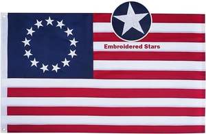Bandera de Betsy Ross de Poliéster Impermeable de 3x5 Pies, Bordada con 13 Estrellas, Bandera Americana para el 250 Aniversario, Resistente para Exteriores - Product Image 6