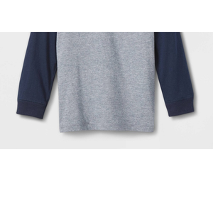 Maglietta a maniche lunghe in jersey a girocollo per bambini Cat & Jack, blu navy, taglia 2T, 100% cotone - Product Image 3