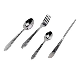 Juego de cubiertos de acero inoxidable, vajilla, cuchara, tenedor, cuchillo, diseño de plumas doradas, mango, juegos de cubiertos de Metal, utensilios para mesa - Product Image 4