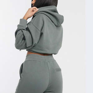 Conjunto de chándal de 2 piezas con cremallera para mujer informal a la moda personalizada al por mayor - Product Image 3
