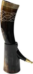 Nouveauté Viking corne à boire corne de buffle support meilleure qualité style animal indien - Product Image 5