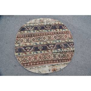 Tapis traditionnel Beige Vintage turc 3.7X3.7 pieds Patchwork motif laine matériel Latex support pour décorations de salon 4m - Product Image 3