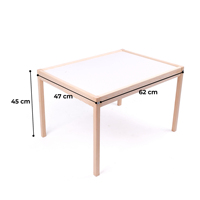 Table et chaises d'activités pour enfants en bois Montessori Rozitoys, bois massif, pliable, durable, sans BPA, ergonomique, 4 places, respectueux de l'environnement