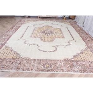 0.8x12 ft Turkish Rug, Vintage Rug, <b>Brown</b> Plants & trees <b>Wool</b> Rug - Product Image 2