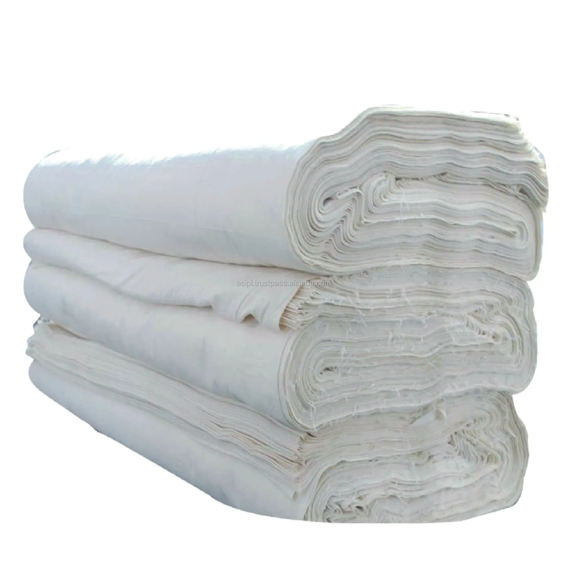 Rollo de embalaje plano de material indio de buena calidad, tela de algodón blanqueado, blanco, ancho de 120 pulgadas, gsm 180