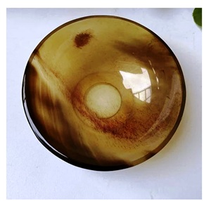 Natural Buffalo Horn Rustic Modern Oval Round Shapes Horn Dish Shaving Made In India - Product Image 2