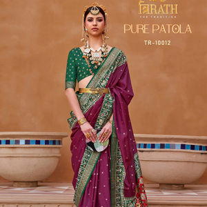 ชุดผ้าส่าหรีผ้าไหมเนื้อนุ่มดีไซเนอร์ชาวอินเดียชุดแต่งงานแบบดั้งเดิมเสื้อผ้าทอสวยงามสไตล์ปากีสถาน - Product Image 1