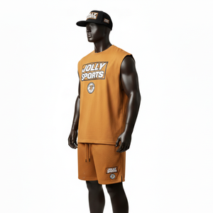 <b>Men</b> Sleeveless <b>T</b> <b>Shirt</b> and Short Set 180 GSM Lightweight Fabric Custom Heat Transfer Logo <b>Men</b> Sleeveless <b>shirt</b> and Shorts Set - Product Image 4