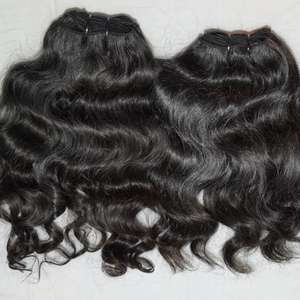 Extensions de cheveux vierges naturels Remy indiens 1B droits naturels sans perte de cheveux humains non traités de style vague profonde lâche - Product Image 2