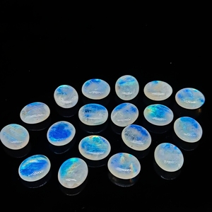 ลูกปัดแกะสลักรูปวงรีเรียบสีรุ้งธรรมชาติลูกปัดอัญมณีหลวม10x12มม. สำหรับทำเครื่องประดับ - Product Image 4