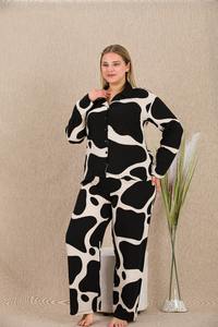 Conjunto de Pijama de Viscosa Turca para Mujer, Talla Grande, con Botones, Manga Larga, Ropa de Dormir Hecha en Turquía, Ropa de Noche de Alta Calidad - Product Image 3