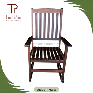 เก้าอี้โยกไม้เป็นมิตรต่อสิ่งแวดล้อมร่วมสมัยสำหรับห้องนั่งเล่นกลางแจ้งสวนลานห้องโถงโรงแรมโรงงานเวียดนาม - Product Image 5