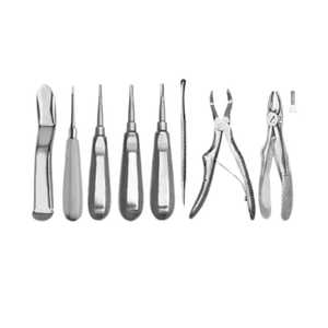 Kit de chirurgie buccale vétérinaire, outils d'extraction dentaire pour le retrait des dents d'animaux domestiques, ensemble d'instruments chirurgicaux, 8 pièces - Product Image 1