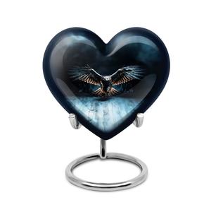 Soaring Eagle Heart <b>Urn</b> for Ashes Dynamic Decorative <b>Urn</b> Available in 3" Keepsake 10" <b>Large</b> Size <b>Urn</b> Modern Burial Human Ashes - Product Image 1